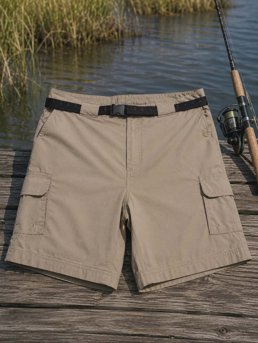 Magellan Fish Gear Shorts XL Khaki Nylon Cargo Fishing Hiking Zip-Off Style